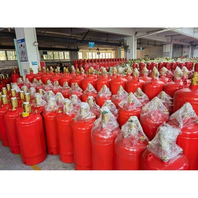 สีแดง Fm200 กระปุกแก๊ส 4.2MPa / 5.6MPa ถังดับไฟ